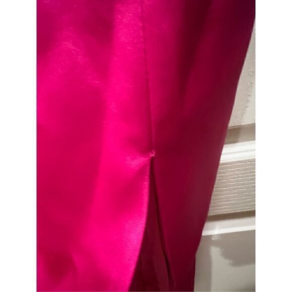 GIGII'S BRIANNA SATIN MIDI DRESS Magenta HOT PINK size S NWT$495 - Picture 6 of 6